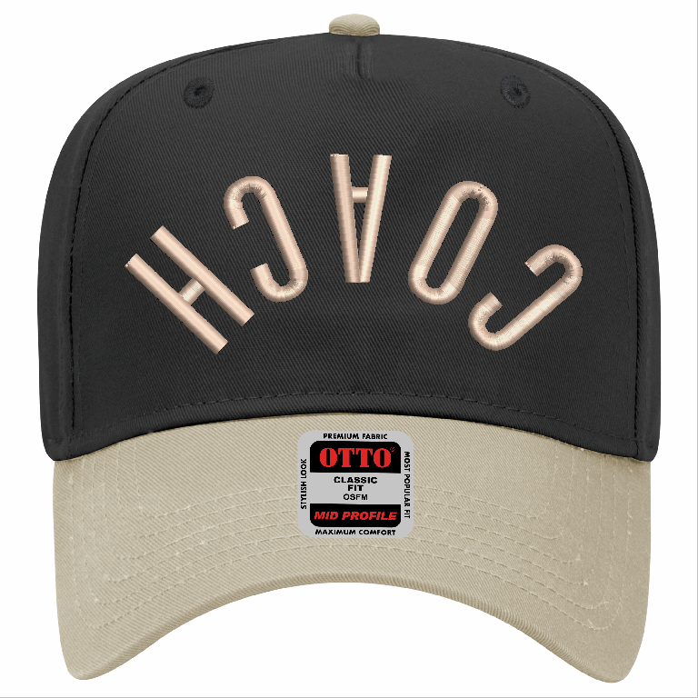 Coach Upside Down 3D Puff Design on Otto 5 Panel Mid Profile Hat