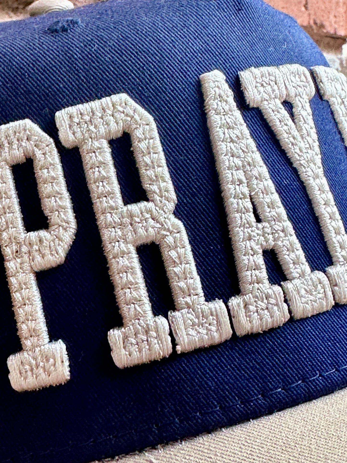 Pray Big Textured Puff Embroidered Canvas Trucker Hat