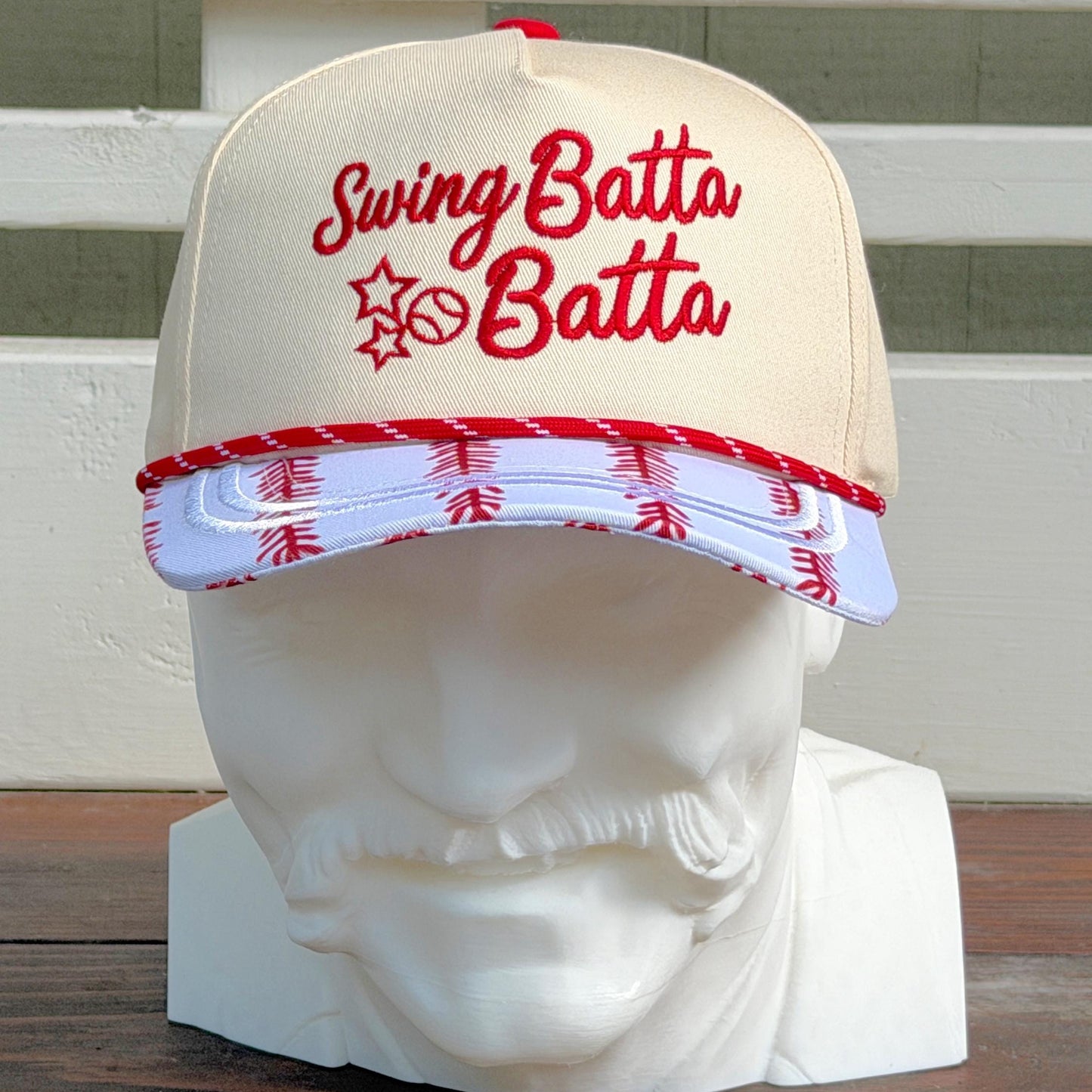Swing Batta Batta Baseball Print Trucker Hat
