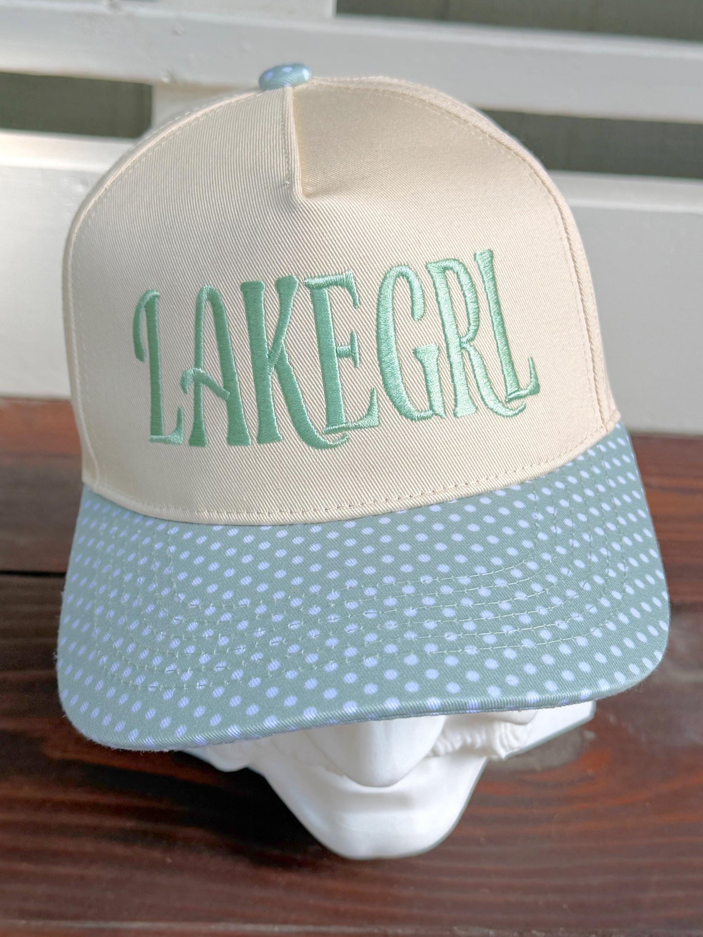 LAKEGRL Embroidered Hat, Lake, Summer