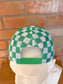 Lucky 3D Puff Foam Green Checkered Mesh Trucker Hat, Embroidered Hat