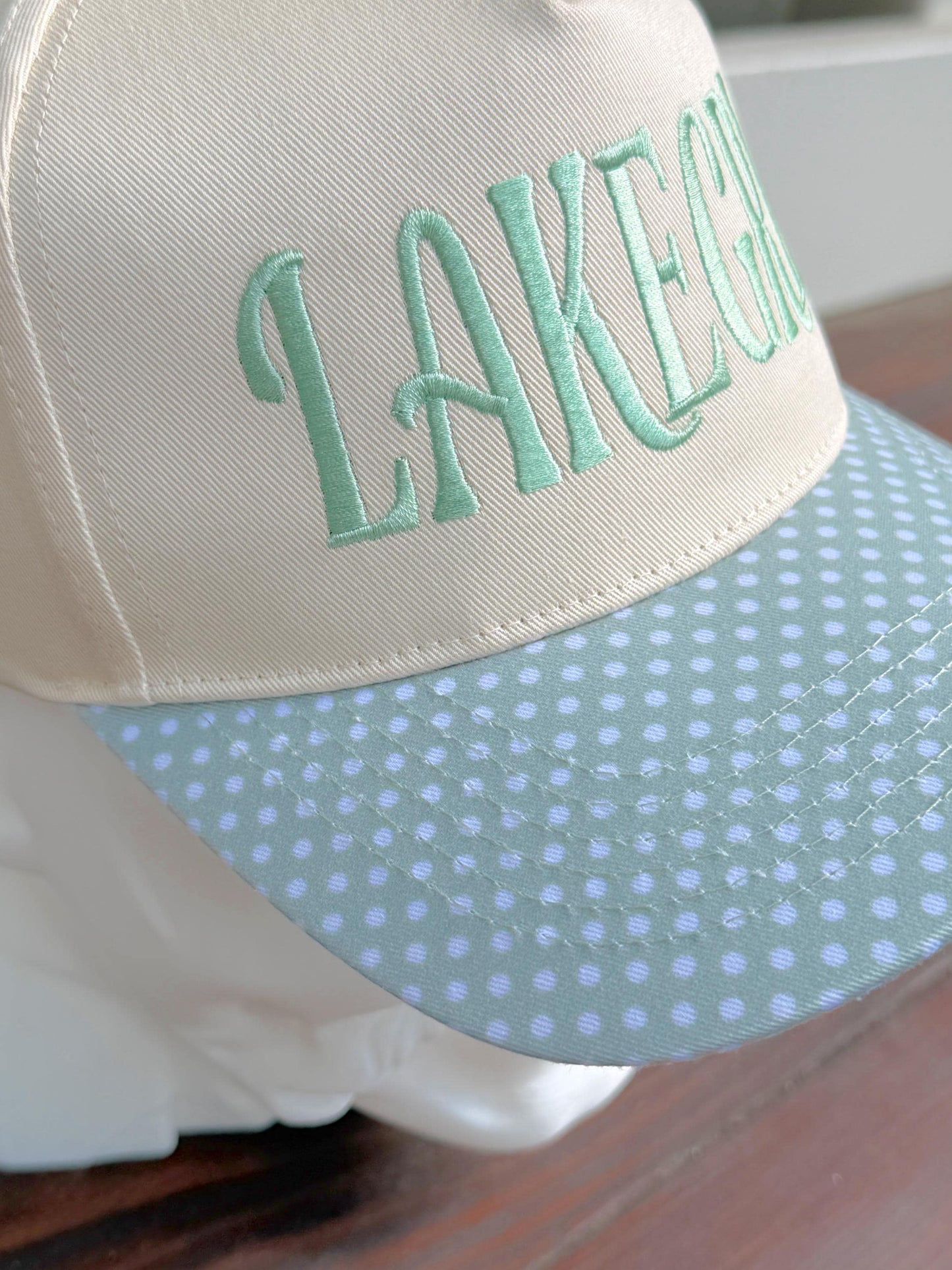 LAKEGRL Embroidered Hat, Lake, Summer