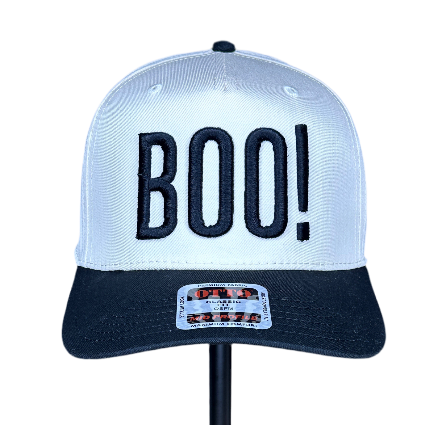 Boo! 3D Puff Embroidered Mid Profile Hat