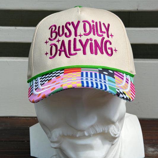 Busy Dilly Dallying Quilt Print Trucker Hat