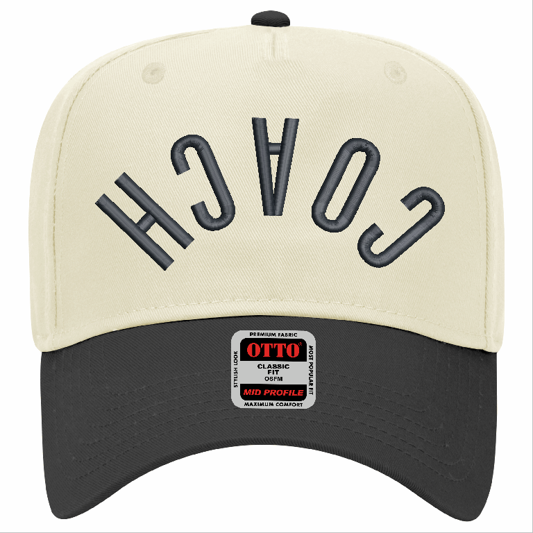 Coach Upside Down 3D Puff Design on Otto 5 Panel Mid Profile Hat