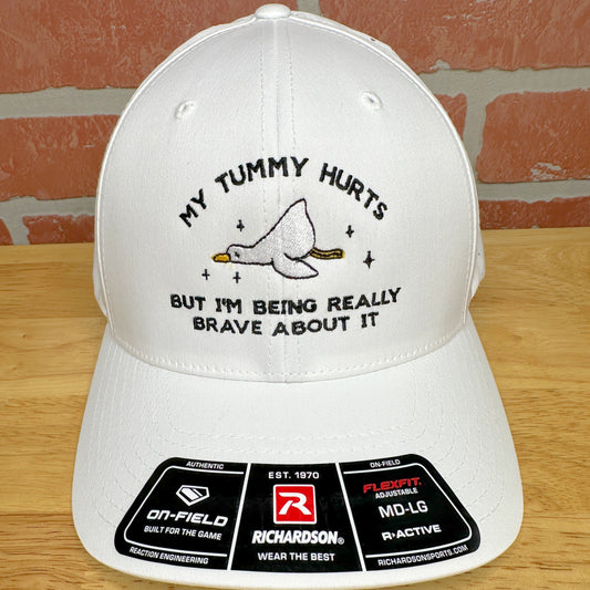 Tummy Hurts Funny Embroidered Design on Performance Hat