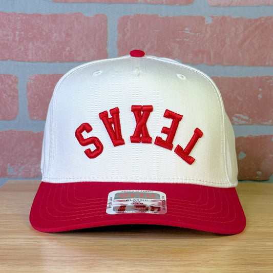 Texas Upside Down 3D Puff Design on Otto Cap