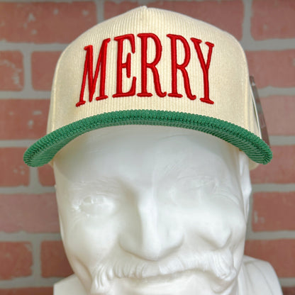 Merry 3D Puff Embroidered Corduroy Hat