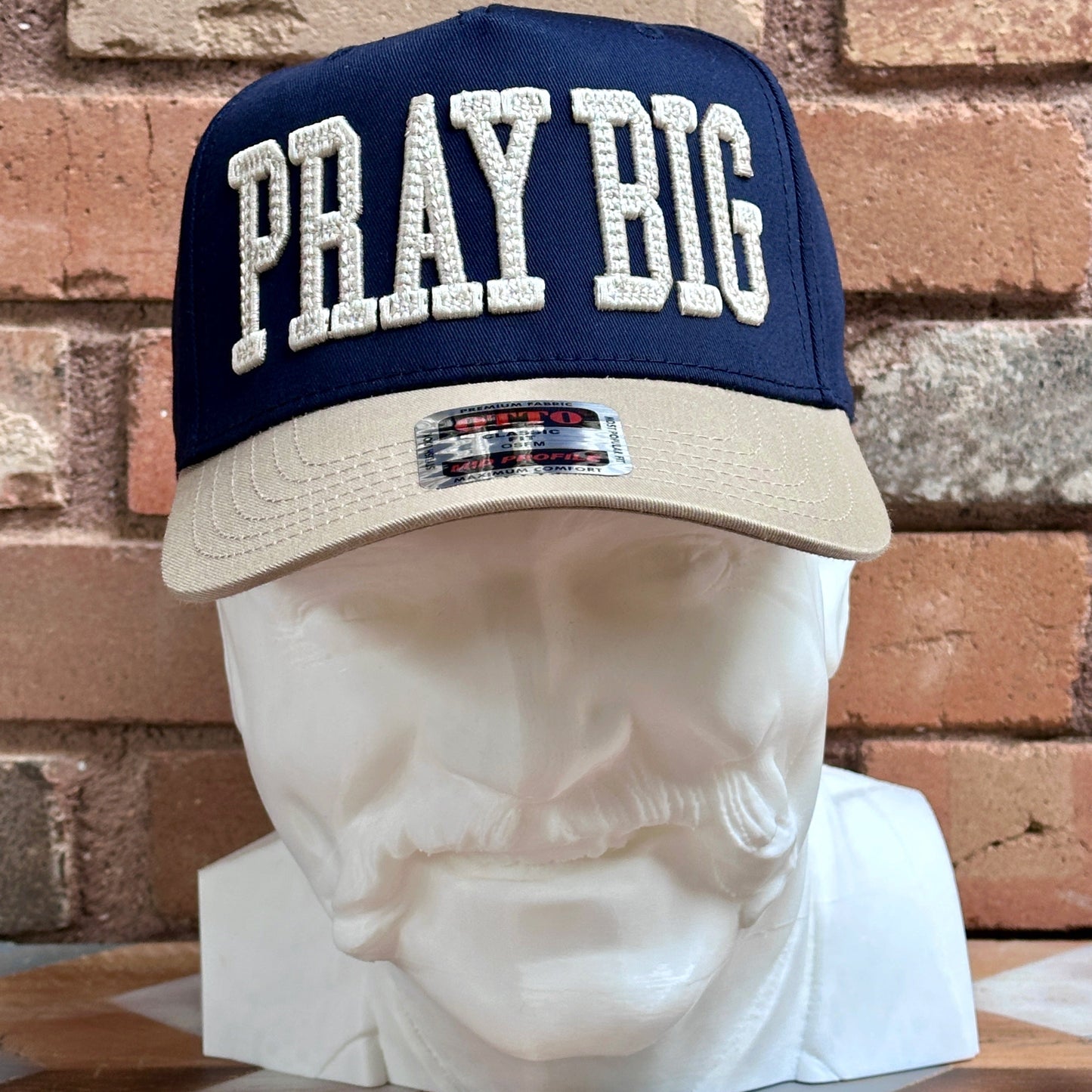 Pray Big Textured Puff Embroidered Canvas Trucker Hat