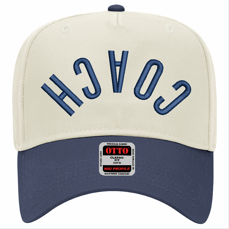Coach Upside Down 3D Puff Design on Otto 5 Panel Mid Profile Hat
