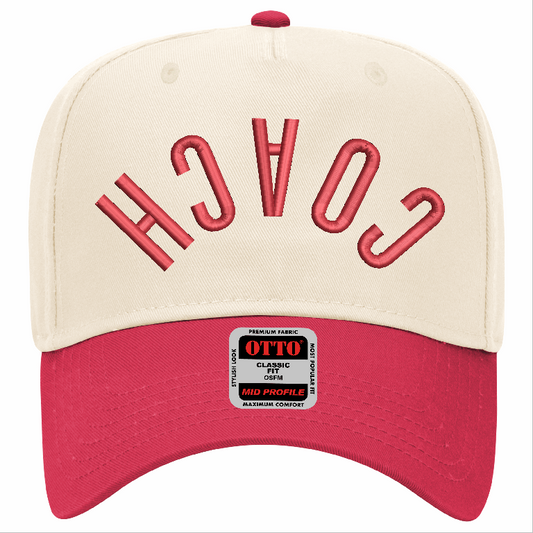 Coach Upside Down 3D Puff Design on Otto 5 Panel Mid Profile Hat