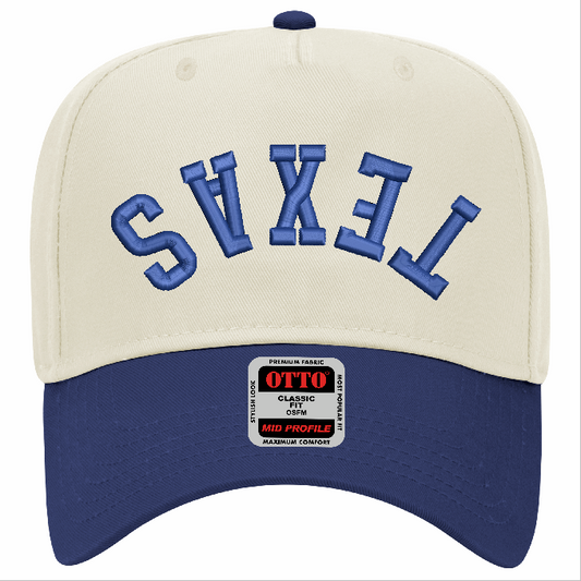 Texas Upside Down 3D Puff Design on Otto Cap