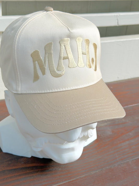 Mahj Cream Trucker Hat, Mahjong