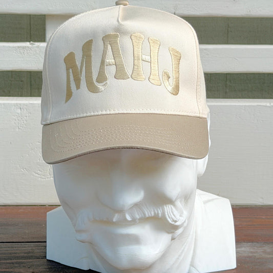Mahj Cream Trucker Hat, Mahjong
