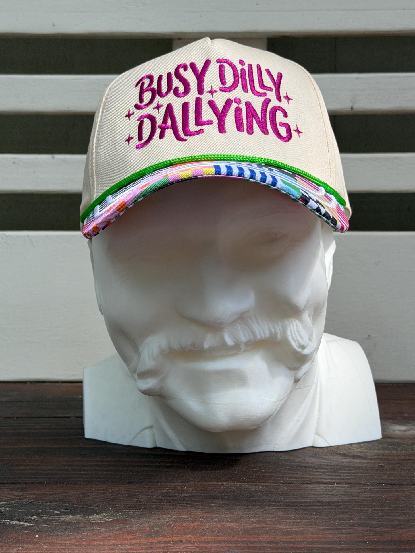 Busy Dilly Dallying Quilt Print Trucker Hat
