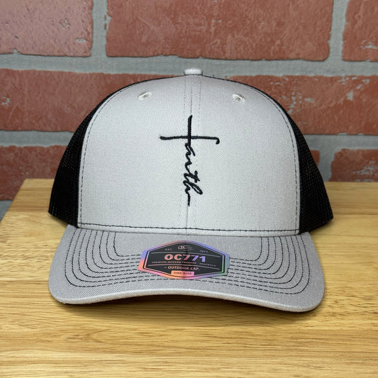Faith Cross on Outdoor Cap Trucker Hat