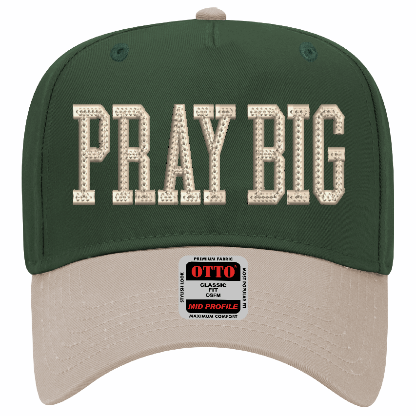 Pray Big Textured Puff Embroidered Canvas Trucker Hat